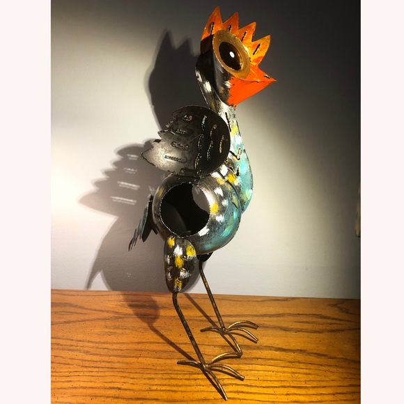 🎉HP🎉🆕 16” Metal Chicken Sculpture Decor Tea Light Holder - Picture 4 of 5